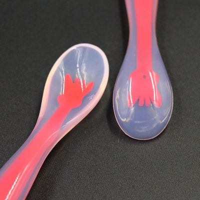 Tidak Beracun Silicone Rubber Perlengkapan Sendok Untuk Makan Praktis