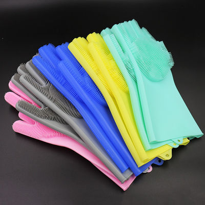 dapur Sarung Tangan Cuci Piring Silikon Multicolor, Sarung Tangan Silikon Ramah Lingkungan