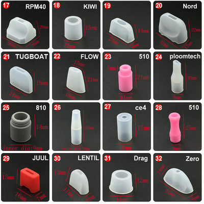 Disposable 810 510 Silicone Rubber Supplies Drip Tip Tahan Lama Untuk Rokok E